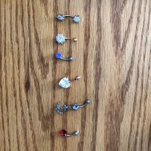 6 Bellybutton Rings